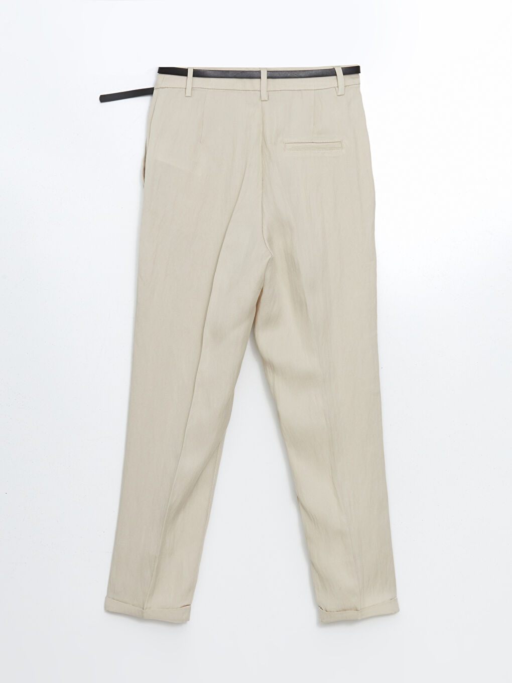 Belted Linen-Look Women's Trousers -S55568Z8-FGB