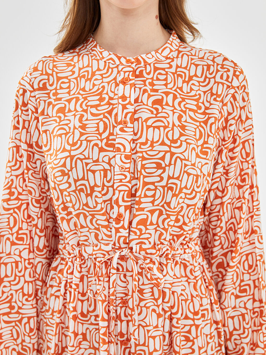 فستان نسائي منقوش بياقة جد-2