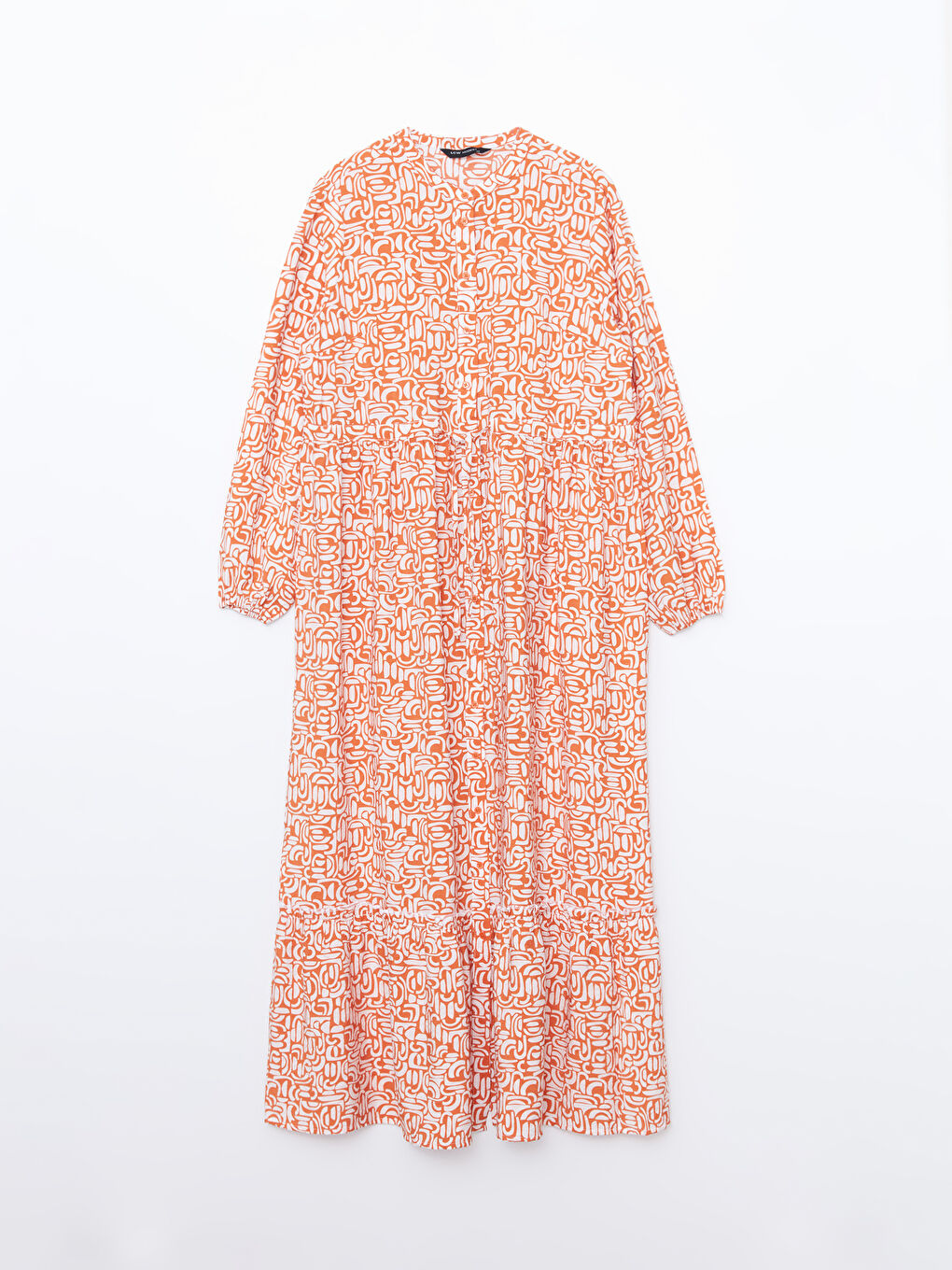 فستان نسائي منقوش بياقة جد-4