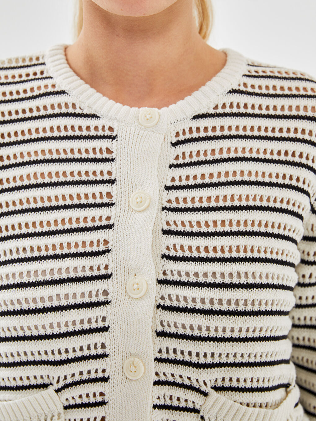 Crew Neck Women's Knitwear Cardigan -S55605Z8-R9J