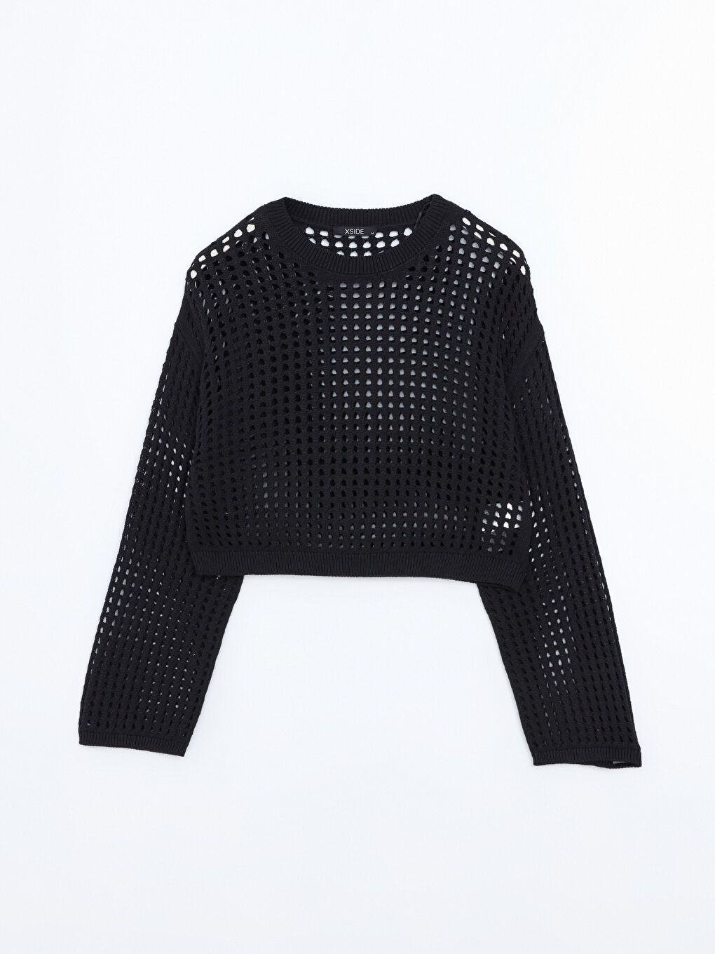 Crew Neck Hole-Knitted Women's Sweater -S55642Z8-CVL