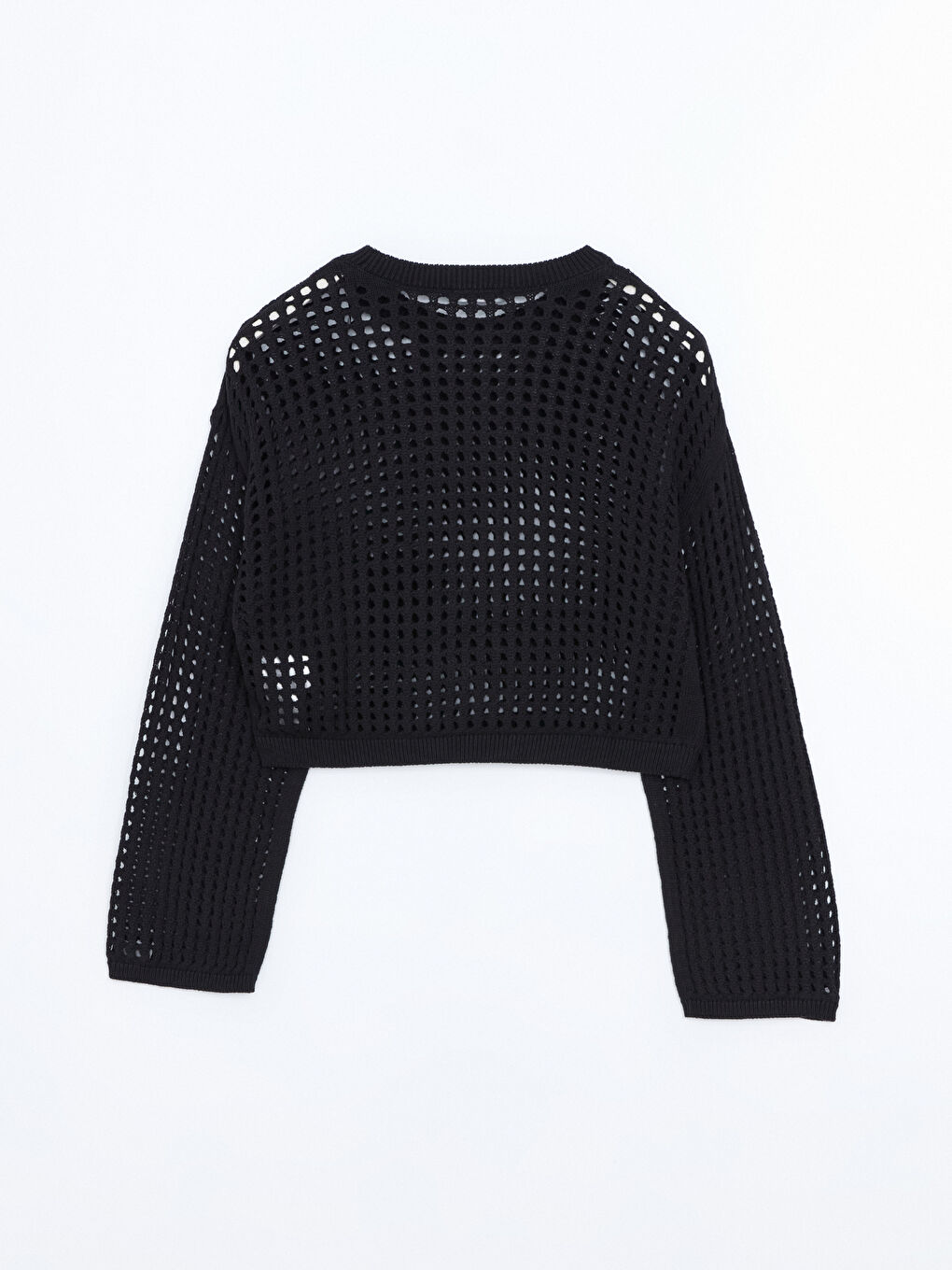 Crew Neck Hole-Knitted Women's Sweater -S55642Z8-CVL