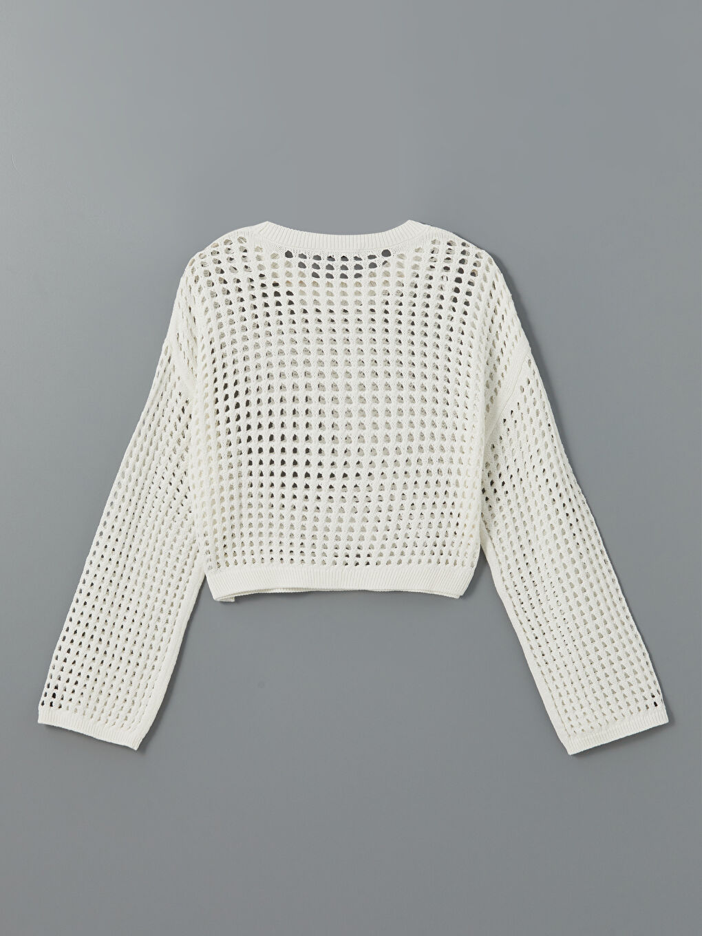 Crew Neck Hole-Knitted Women's Sweater -S55642Z8-R9J