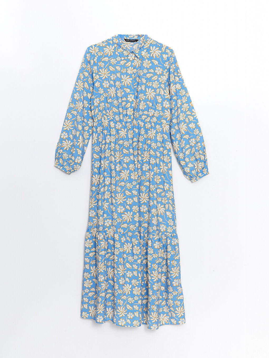 Collared Neck Patterned Women's Dress-4