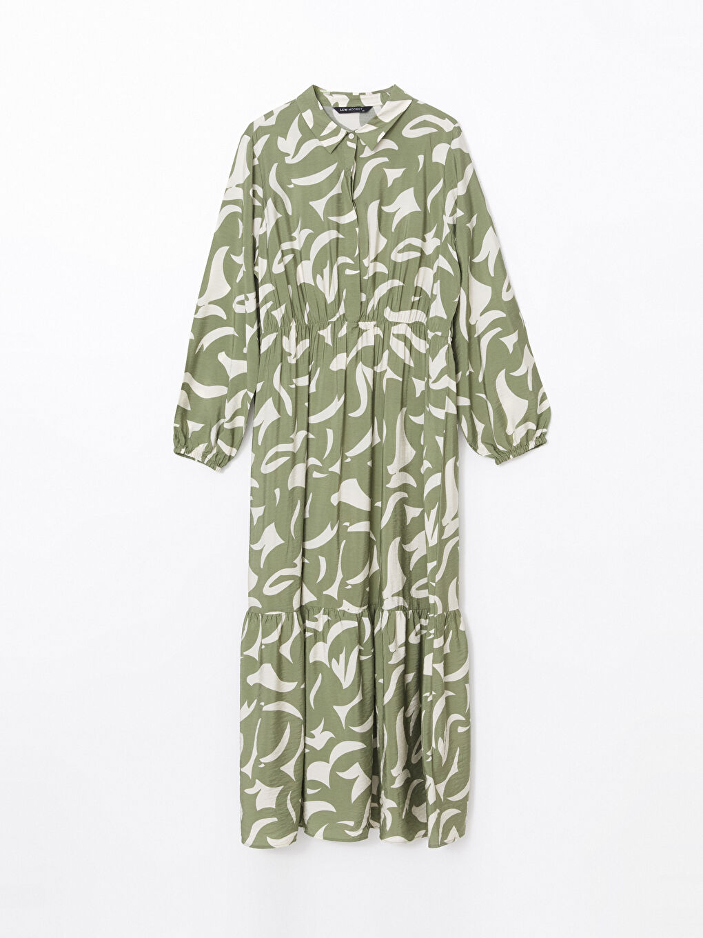 Robe à Col Chemise à Motifs pour Femmes-4