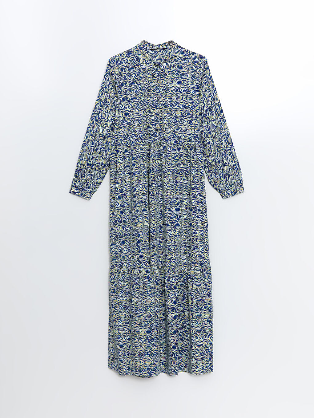 Robe Longue à Volants pour Femmes à Motifs-4