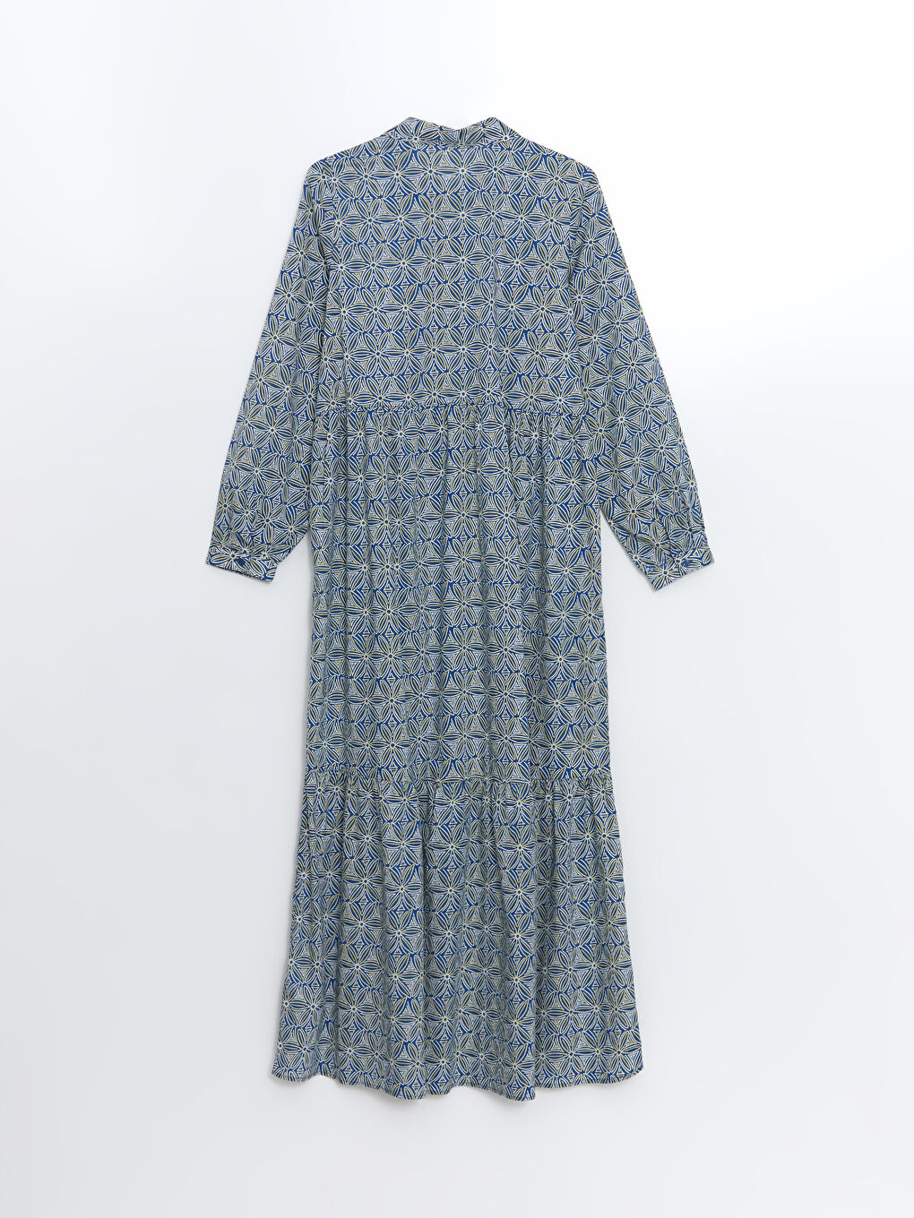 Robe Longue à Volants pour Femmes à Motifs-5