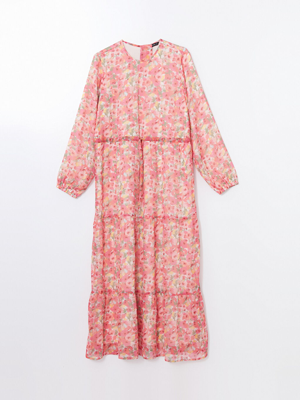 Rochie Florală cu Guler Rotund pentru Femei-4