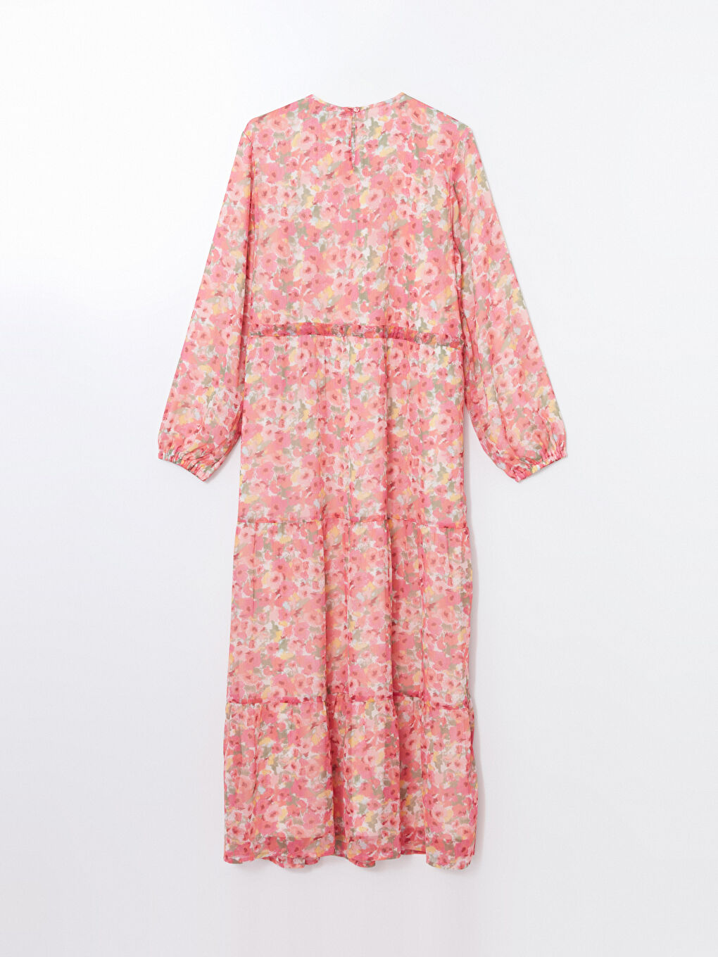 Rochie Florală cu Guler Rotund pentru Femei-5