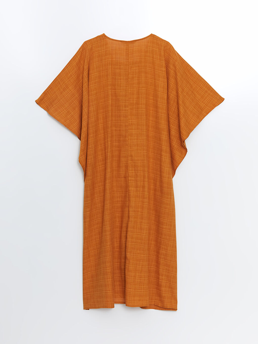 Robe pour Femmes à Col Carré Écossais Aspect Lin-5