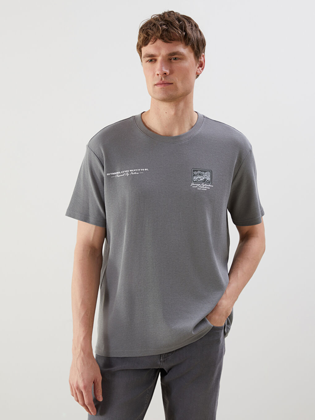 Crew Neck Short Sleeve Printed Men's T-Shirt -S55654Z8-YLT