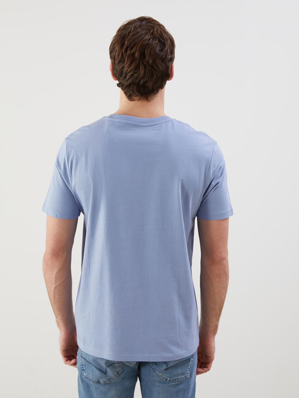 Crew Neck Printed Jersey Men's T-Shirt -S55658Z8-YPB