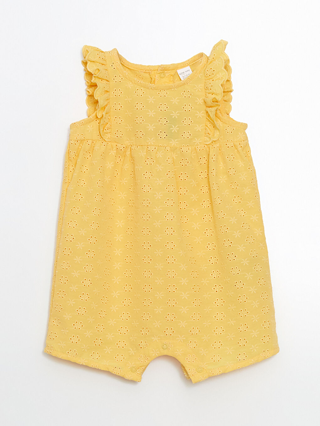 LCW baby Sari Nakışlı Kız Bebek Penye Tulum