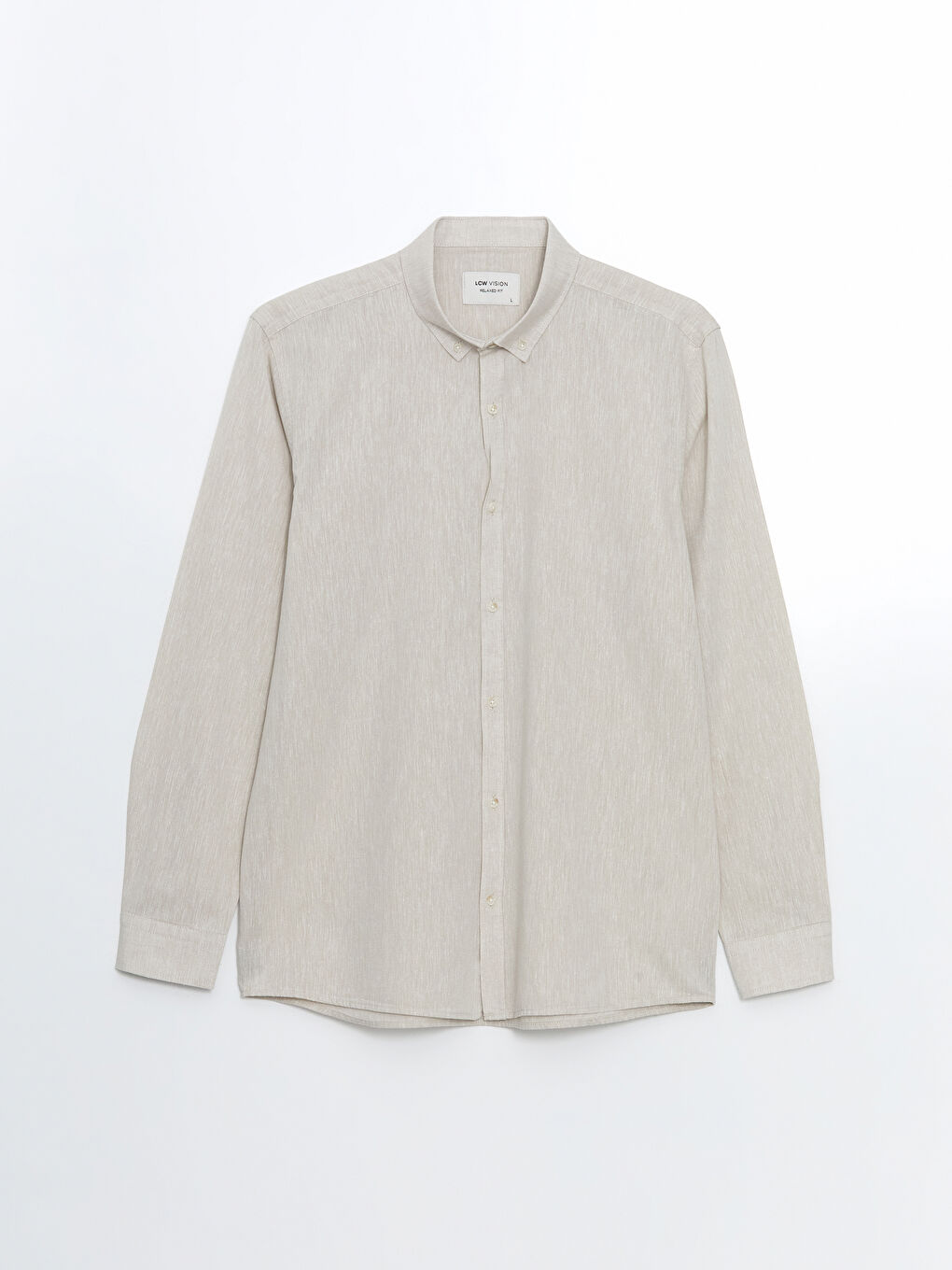 Regular Fit Long Sleeve Linen Blend Men's Shirt-4