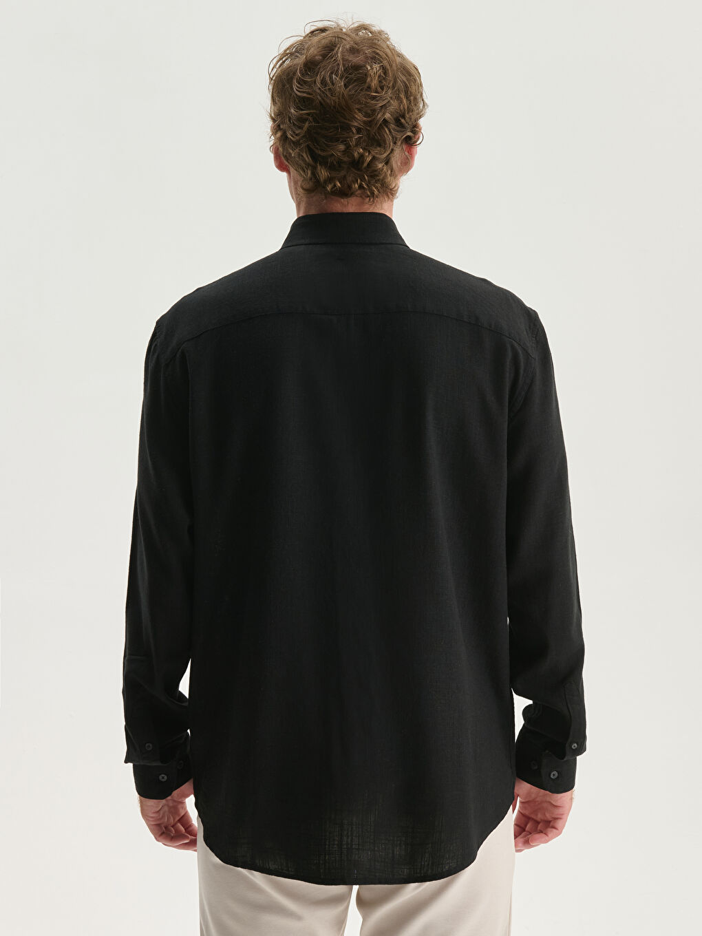 LCW Vision Slim Fit Uzun Kollu Keten Karışımlı Erkek Gömlek -S55711Z8-CVL