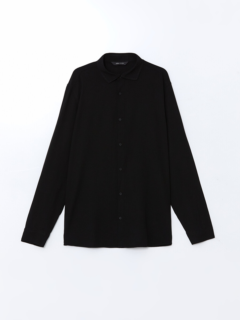 Siyah Slim Fit Uzun Kollu Keten Karışımlı Erkek Gömlek-7