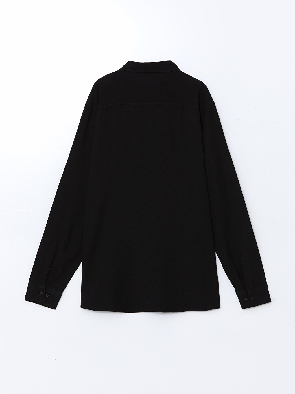 Siyah Slim Fit Uzun Kollu Keten Karışımlı Erkek Gömlek-8