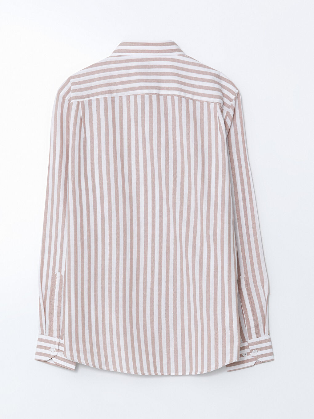 Regular Fit Long Sleeve Striped Poplin Men's Shirt -S55722Z8-LHP