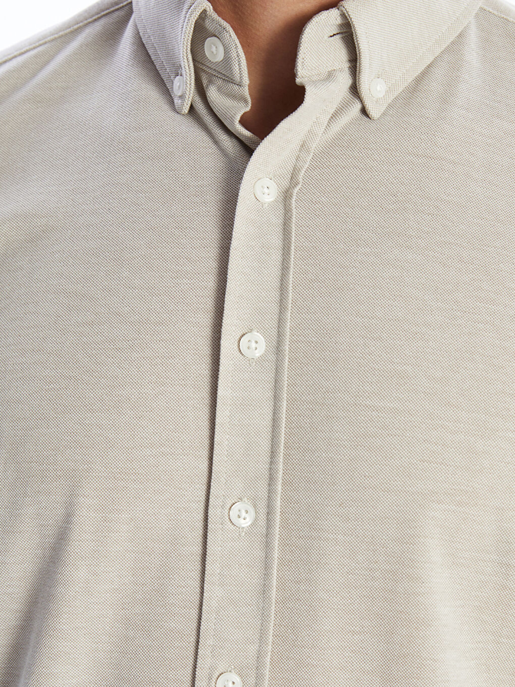 Slim Fit Long Sleeve Oxford Men's Shirt -S55725Z8-FPT