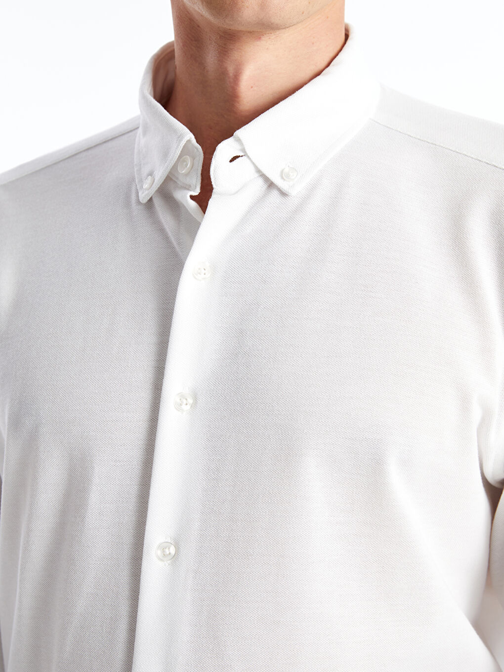 Slim Fit Long Sleeve Oxford Men's Shirt -S55725Z8-Q6K