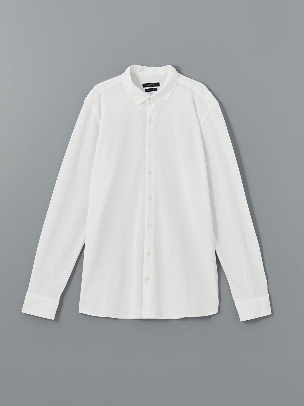 Slim Fit Long Sleeve Oxford Men's Shirt -S55725Z8-Q6K