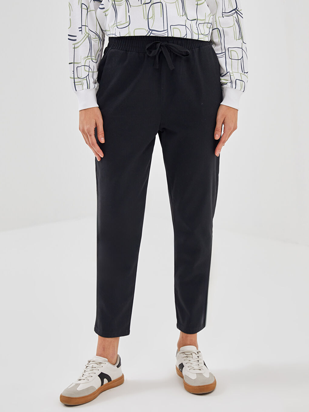 LCW Modest Beli Lastikli Rahat Kalıp Kadın Pantolon -S55733Z8-CVL