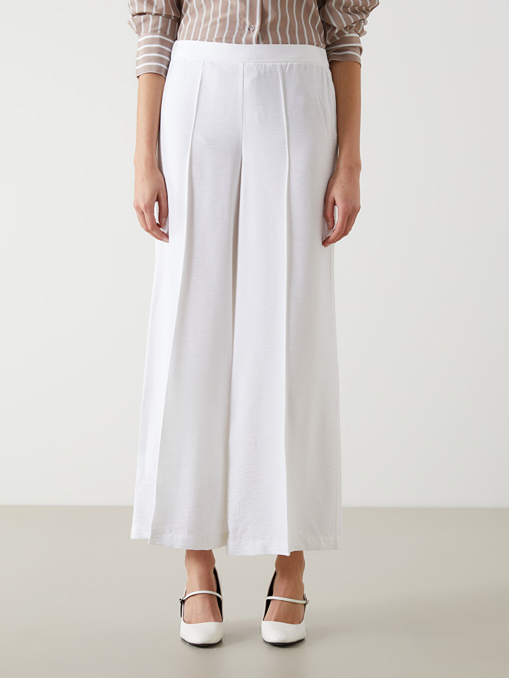 LCW Modest Beli Lastikli Geniş Paça Kadın Pantolon -S55734Z8-R9J