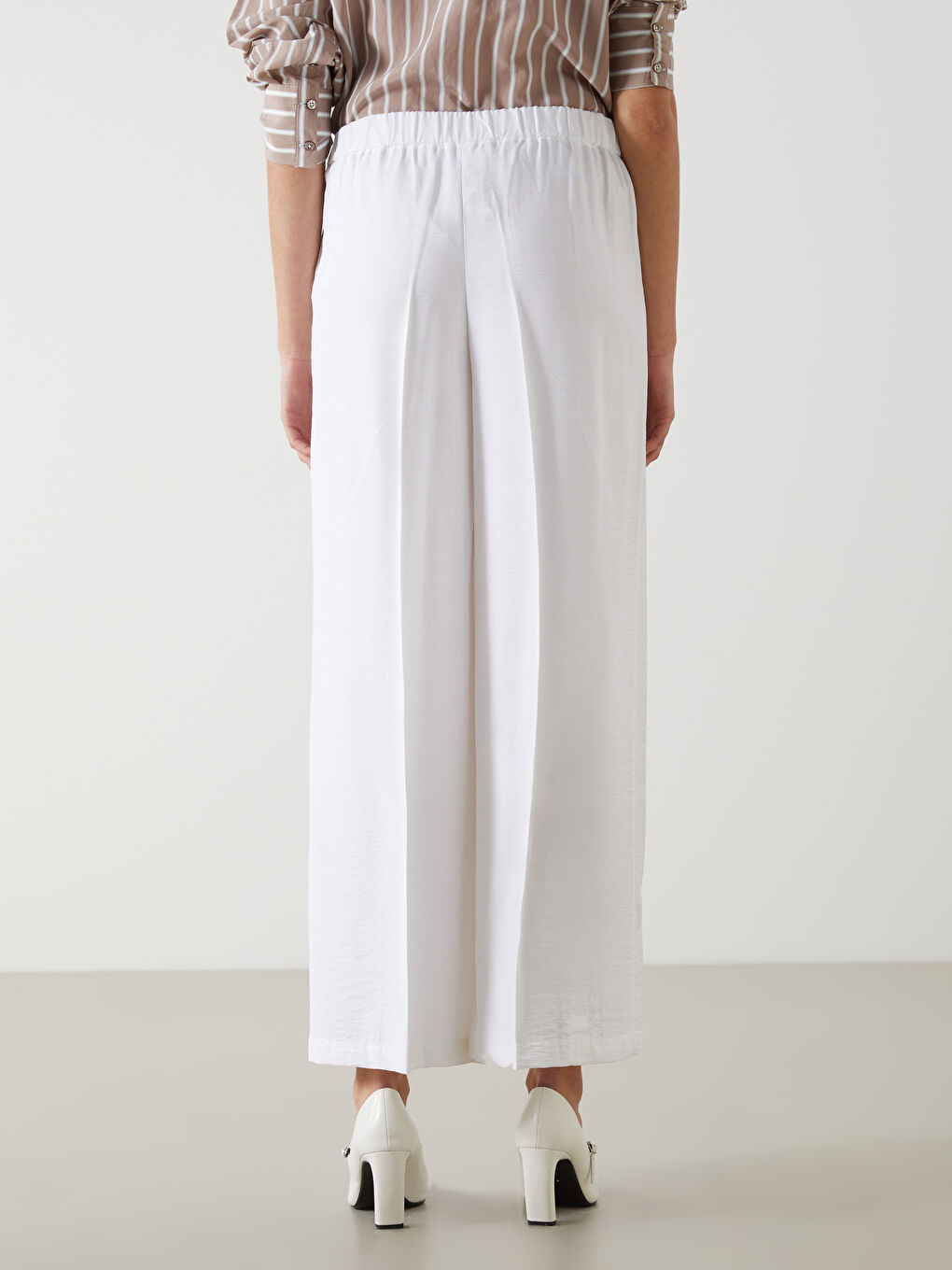 LCW Modest Beli Lastikli Geniş Paça Kadın Pantolon -S55734Z8-R9J
