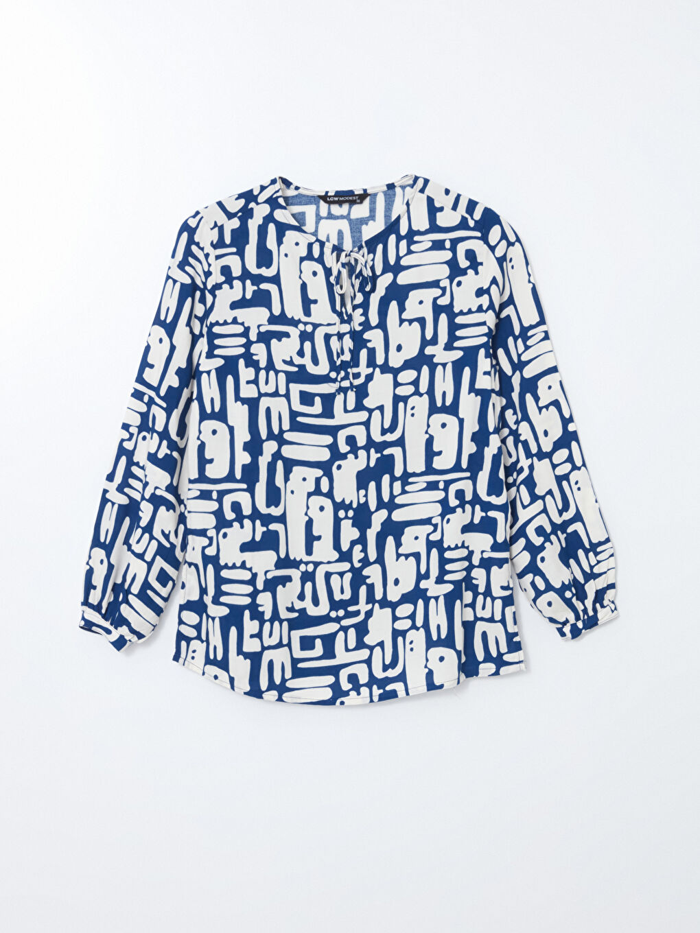 Blouse à Motifs avec Col Lavallière pour Femmes-4