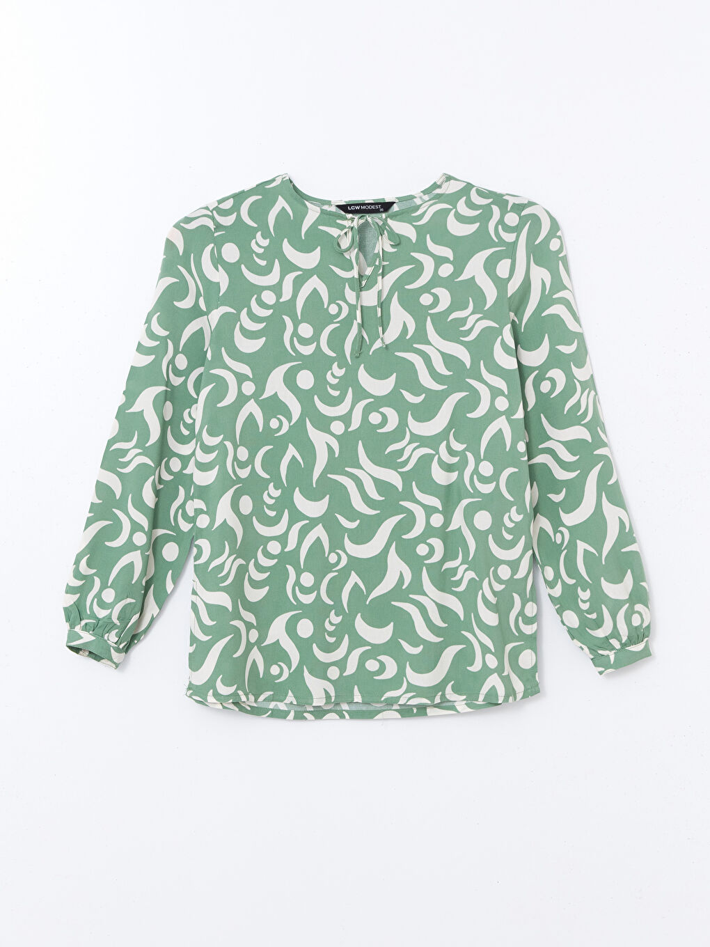 Blouse à Motifs avec Col Lavallière pour Femmes-4