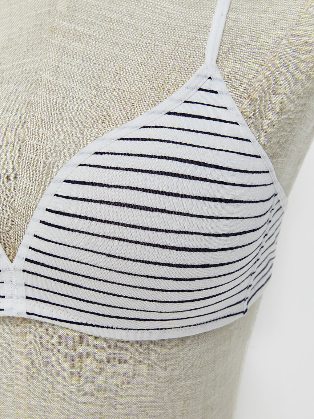 Beyaz Balensiz Dolgusuz Çizgili Sütyen-2