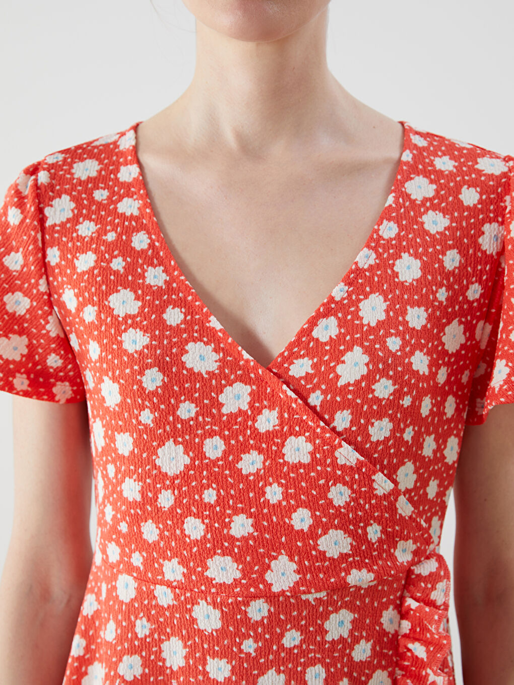 Double Breasted Collar Floral Women's Dress -S55786Z8-LR8