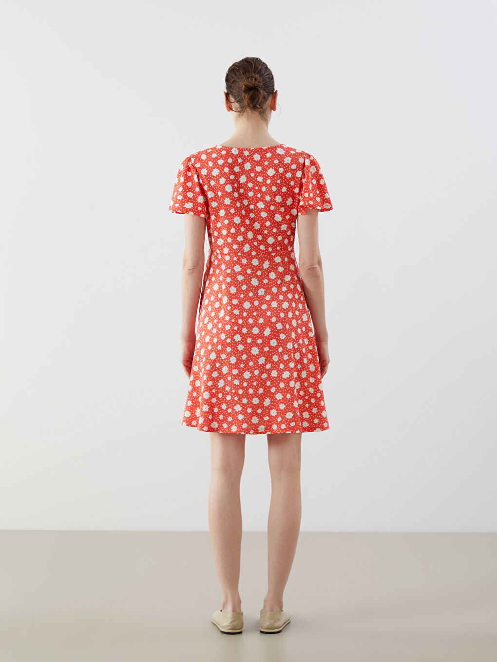 Double Breasted Collar Floral Women's Dress -S55786Z8-LR8