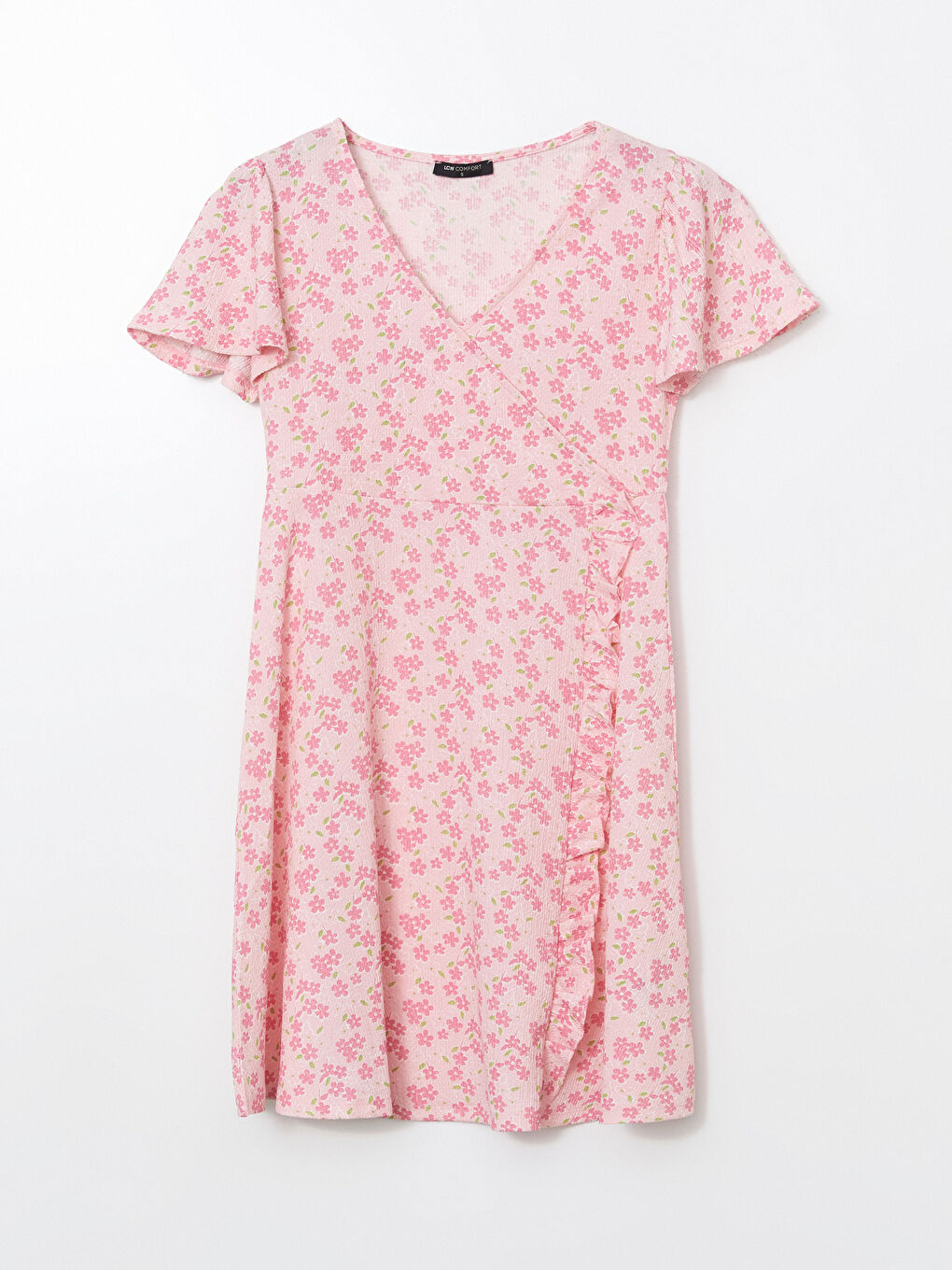Double Breasted Collar Floral Women's Dress -S55786Z8-LT4