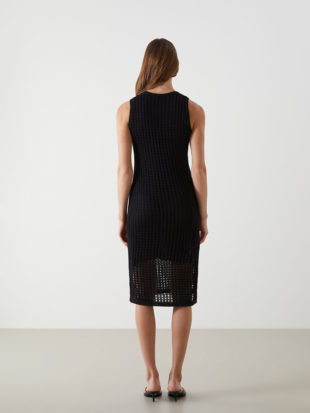 Crew Neck Hole-Knitted Knitwear Dress -S55832Z8-CVL