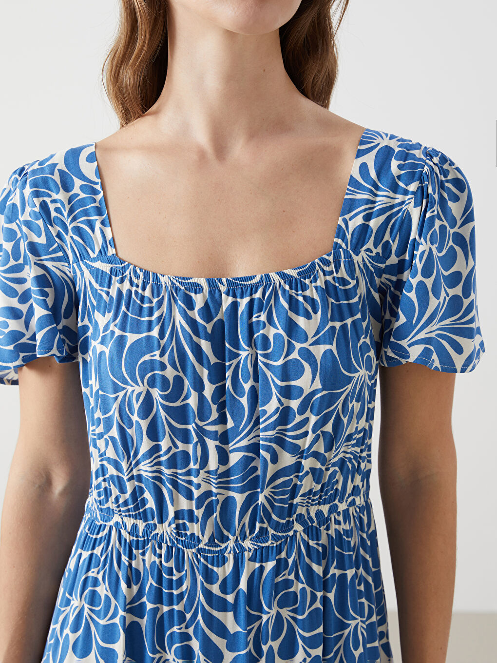 Square Collar Patterned Women's Dress -S55834Z8-LQQ