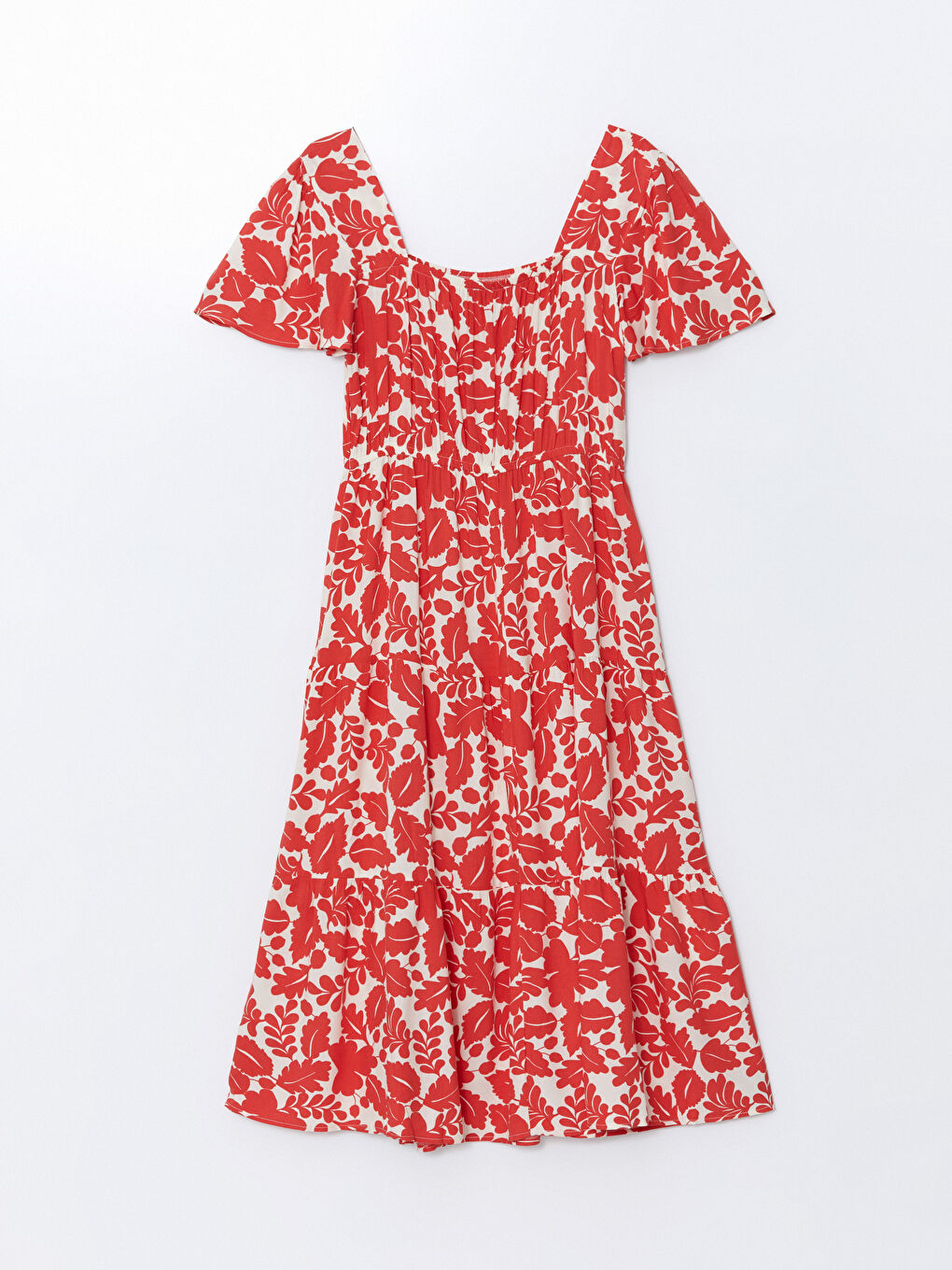 Square Collar Patterned Women's Dress -S55834Z8-LTQ