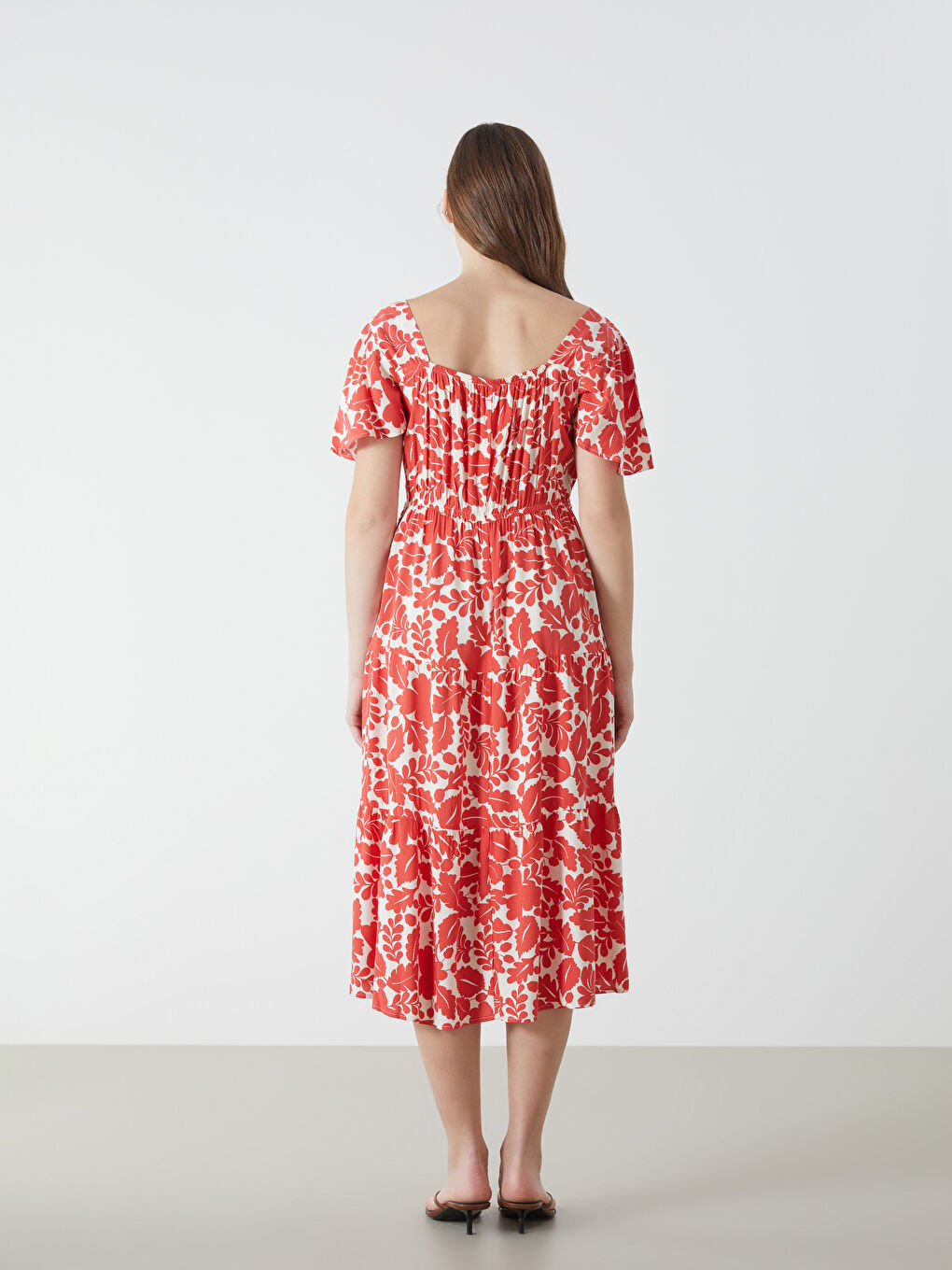 Square Collar Patterned Women's Dress -S55834Z8-LTQ
