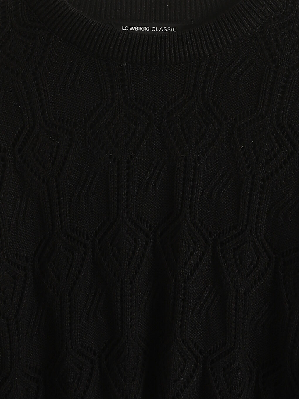 Crew Neck Hole-Knitted Women's Knitwear Sweater -S55842Z8-CVL