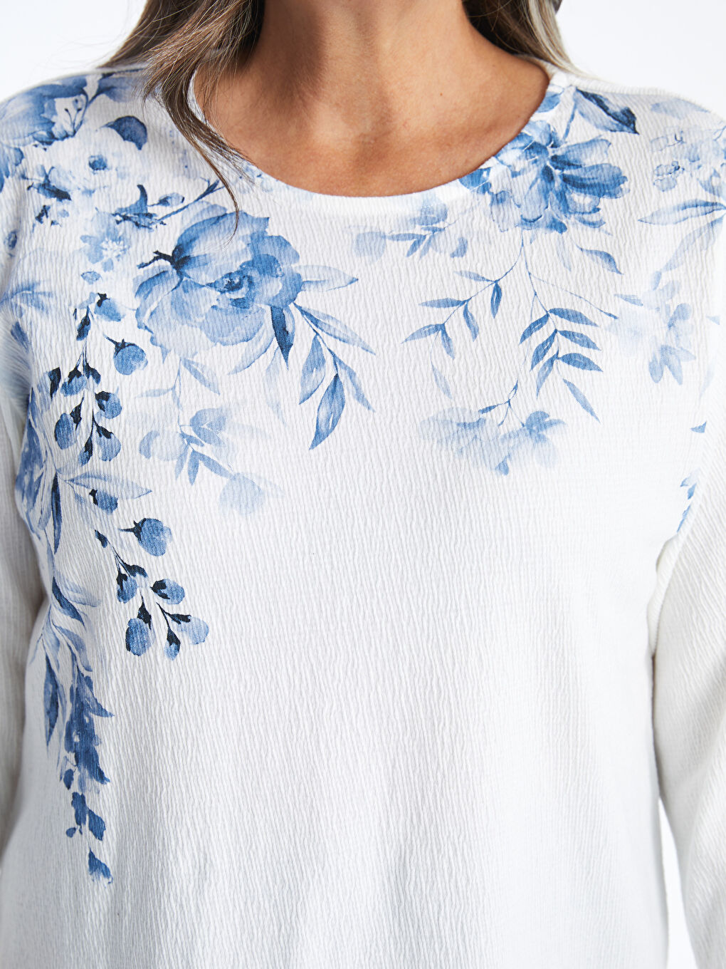 LCW Grace Crew Neck Floral Women's T-Shirt -S55848Z8-FFB