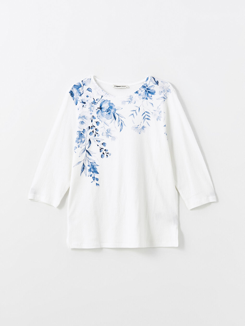 LCW Grace Crew Neck Floral Women's T-Shirt -S55848Z8-FFB