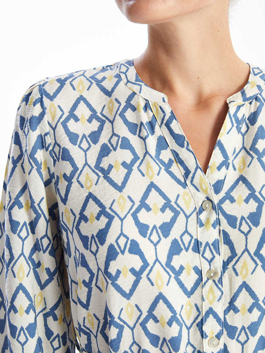 Notch Neck Patterned Women's Shirt Dress -S55849Z8-LQQ
