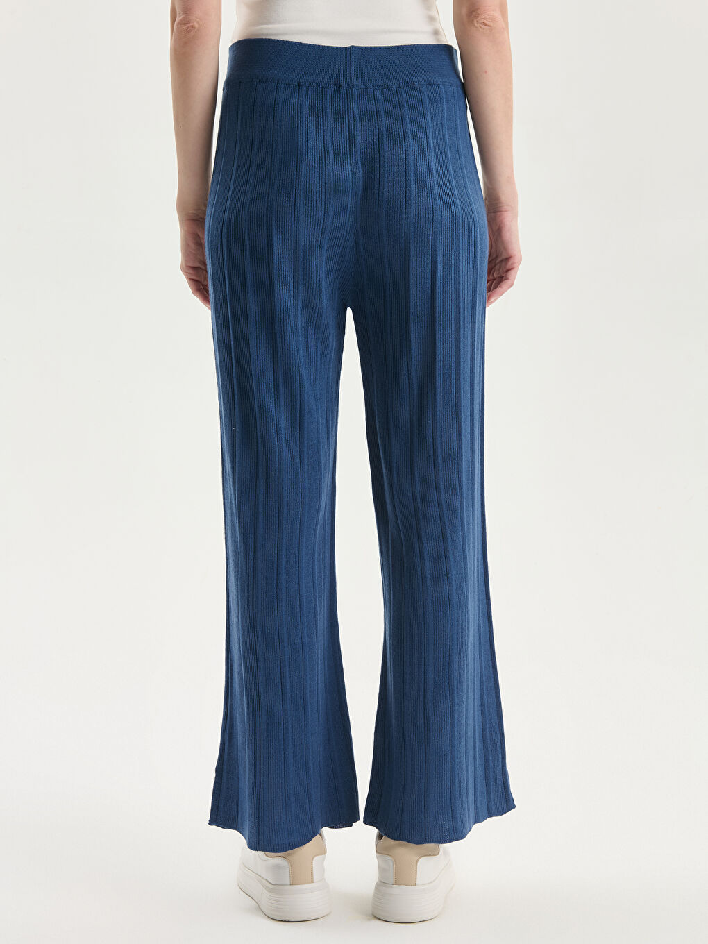 Elasticated Waist Textured Women's Knitwear Trousers -S55854Z8-HFS