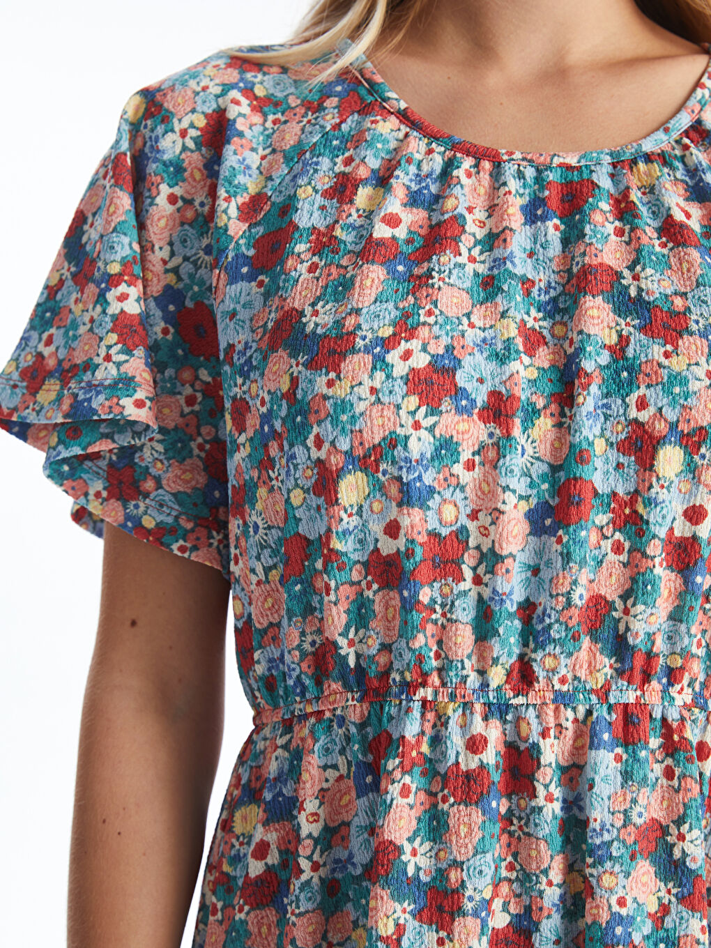 Floral Midi Ruffled Dress -S55857Z8-LQQ