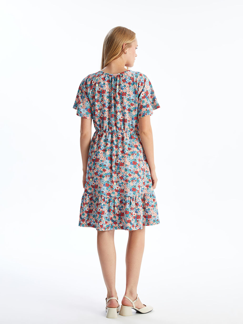 Floral Midi Ruffled Dress -S55857Z8-LQQ