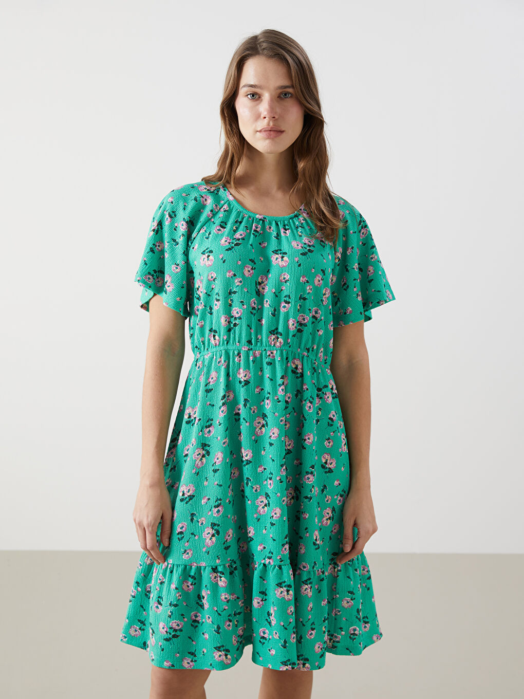 Floral Midi Ruffled Dress -S55857Z8-LRR
