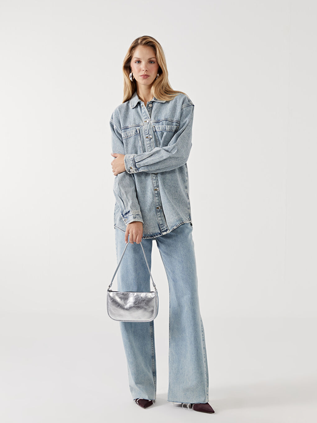 Collared Neck Women's Denim Jacket -S55860Z8-H45