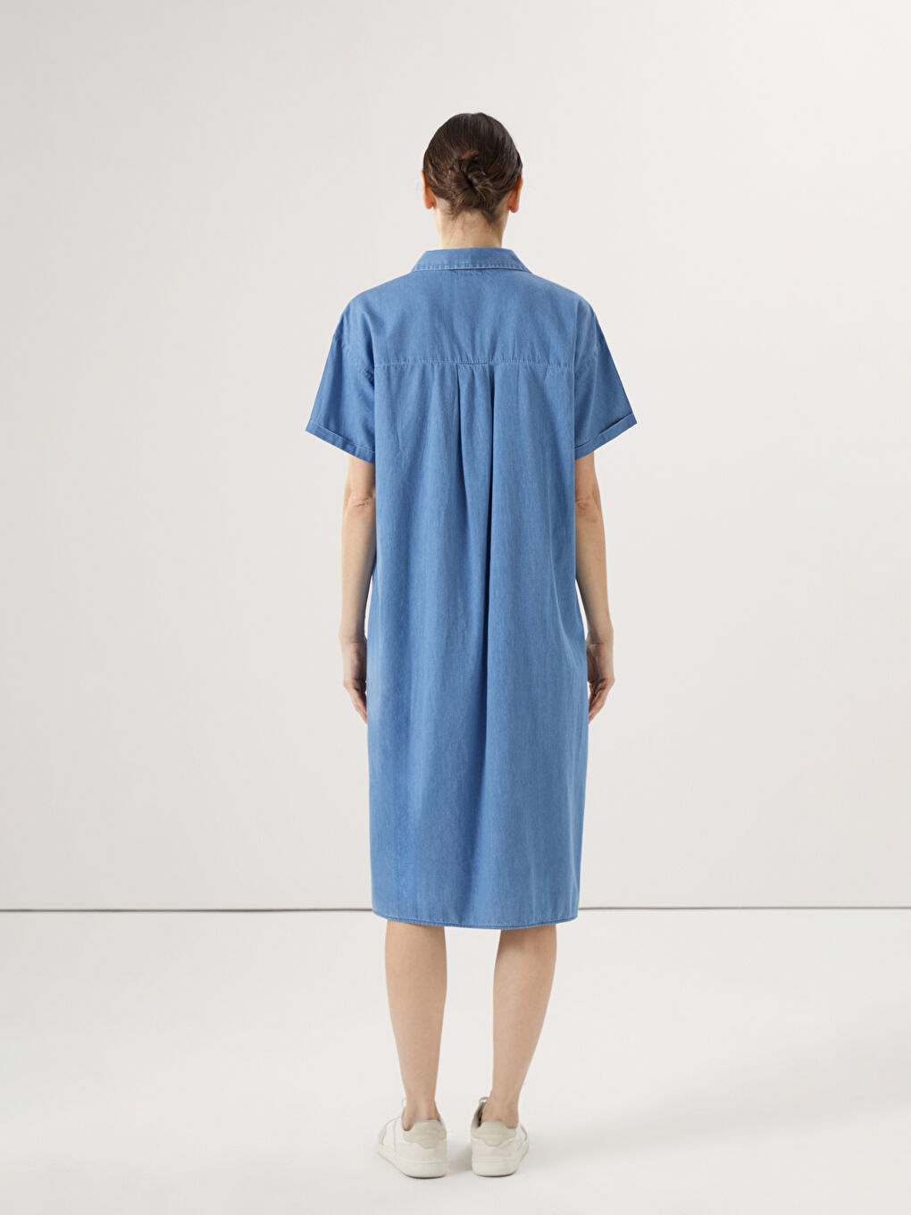 Collared Neck Women's Denim Dress -S55861Z8-507