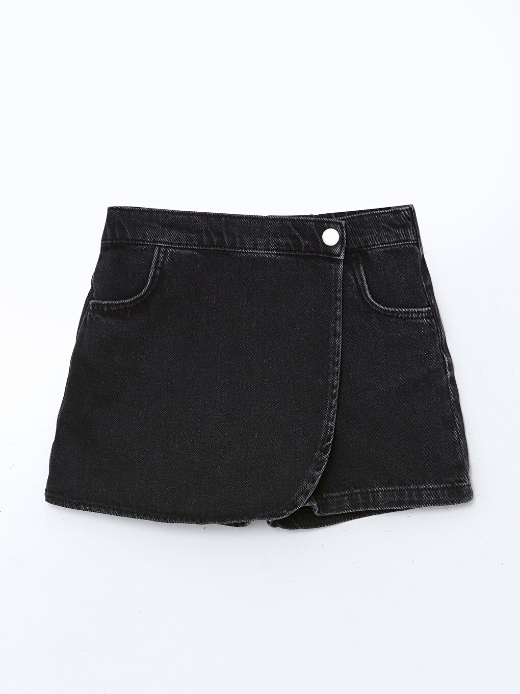 Elastic Waist Girl Jean Short -S55877Z1-SHP