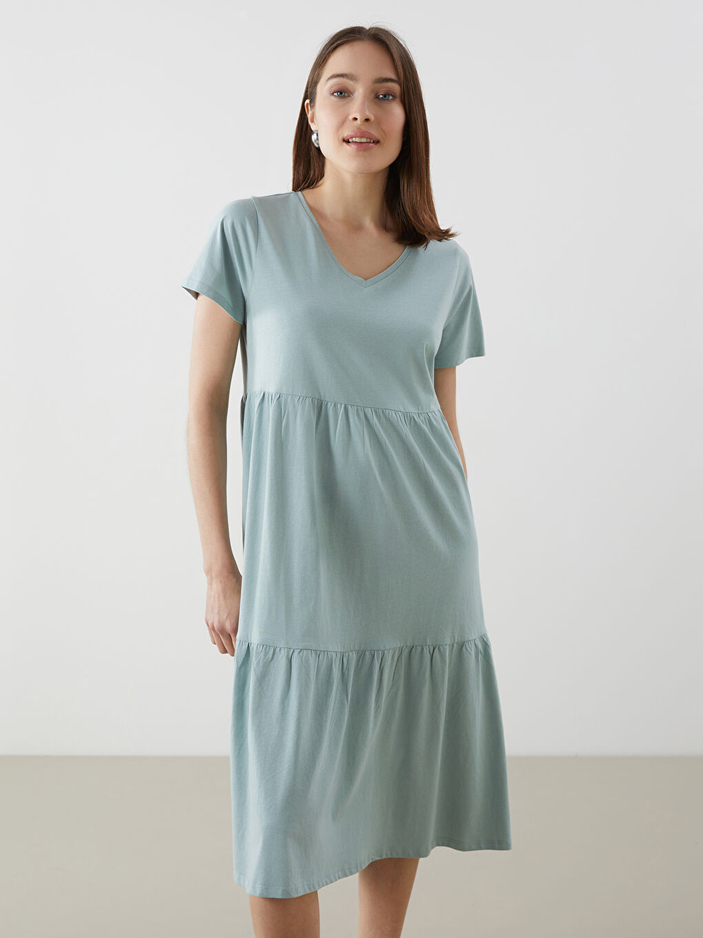LCW Comfort V Neck Women's Dress -S55899Z8-GJM